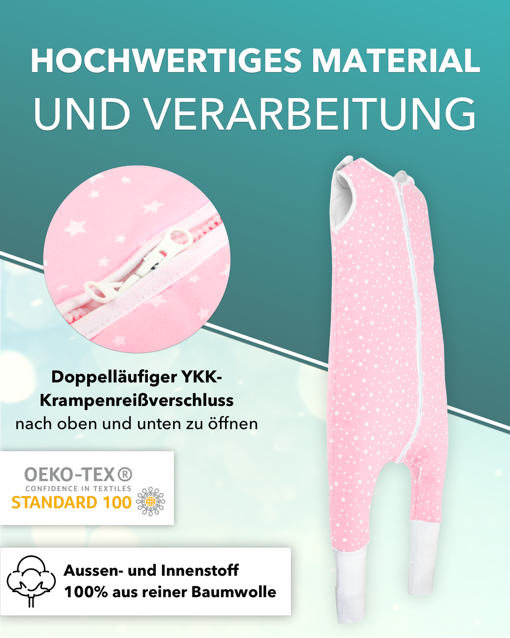 BABYRULEZ® Primo Babyschlafsack mit Füßen zum Umstülpen
