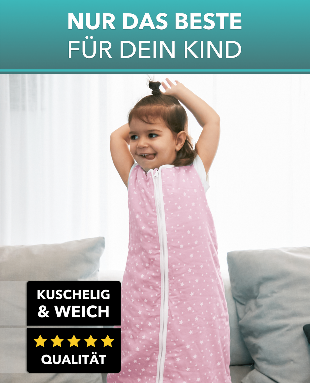 BABYRULEZ® Primo Babyschlafsack mit Füßen zum Umstülpen